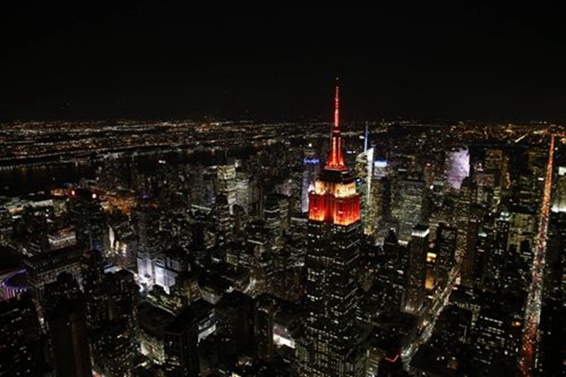 紐約帝國大厦將點亮彩燈慶祝中國鼠年春節