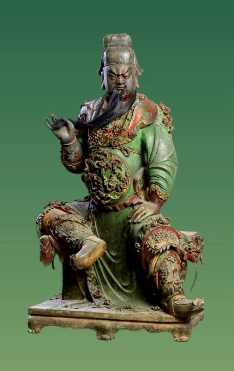 （明）彩绘关公铜坐像 运城市解州关帝庙文物保护所　藏.jpg