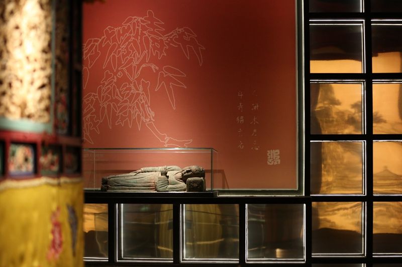 展览文物-元代铜铸关公卧像.JPG
