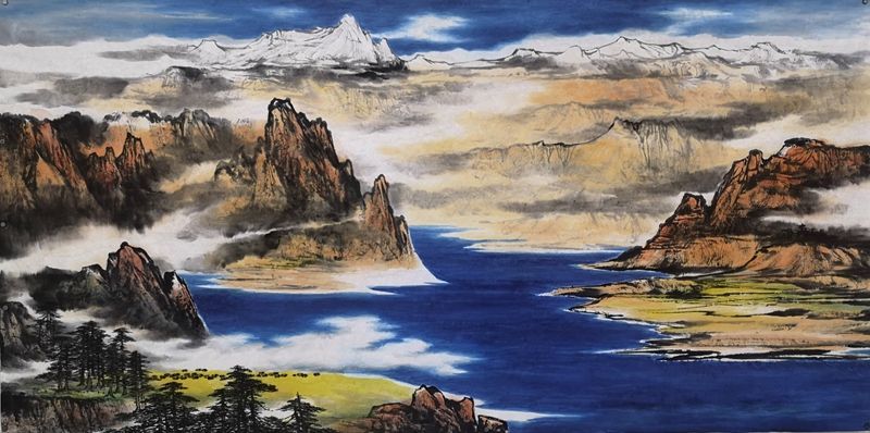 唐天源先生的山水画《雪域胜境》.jpg