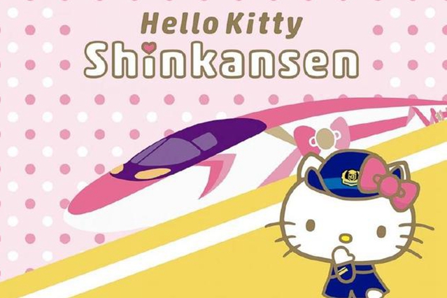 日本列車打“可愛”牌  HelloKitty主題列車運行至9月