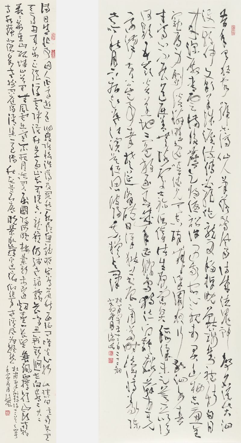杜甫诗《寄李十二白二十二韵》草书六尺窄幅中堂         杜甫《秦州杂诗十二首》之四首草书六尺单条.jpg